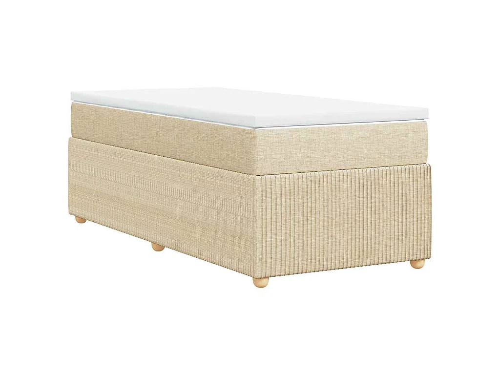 Boxspring met matras stof crèmekleurig 100x200 cm