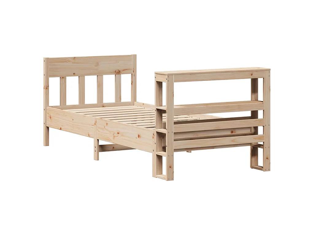 Letto senza Materasso 90x200 cm in Legno Massello di Pino