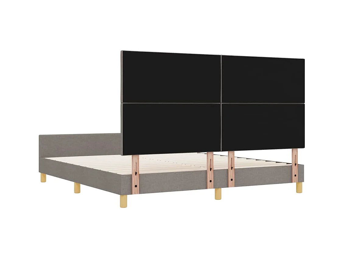Bettgestell mit Kopfteil Taupe 180 x 200 cm Stoff