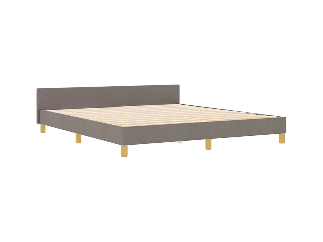 Bettgestell mit Kopfteil Taupe 180 x 200 cm Stoff