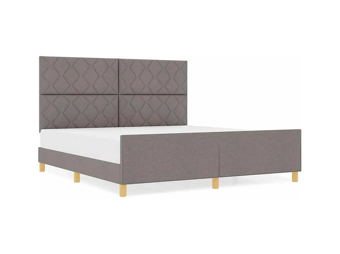 Bettgestell mit Kopfteil Taupe 180 x 200 cm Stoff