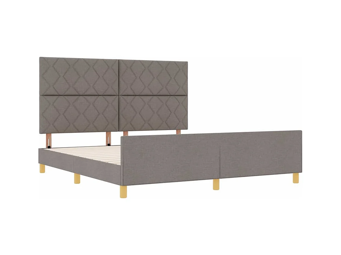 Bettgestell mit Kopfteil Taupe 180 x 200 cm Stoff