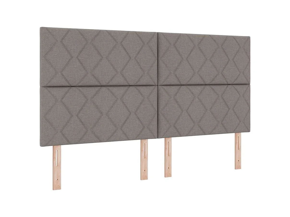 Bettgestell mit Kopfteil Taupe 180 x 200 cm Stoff