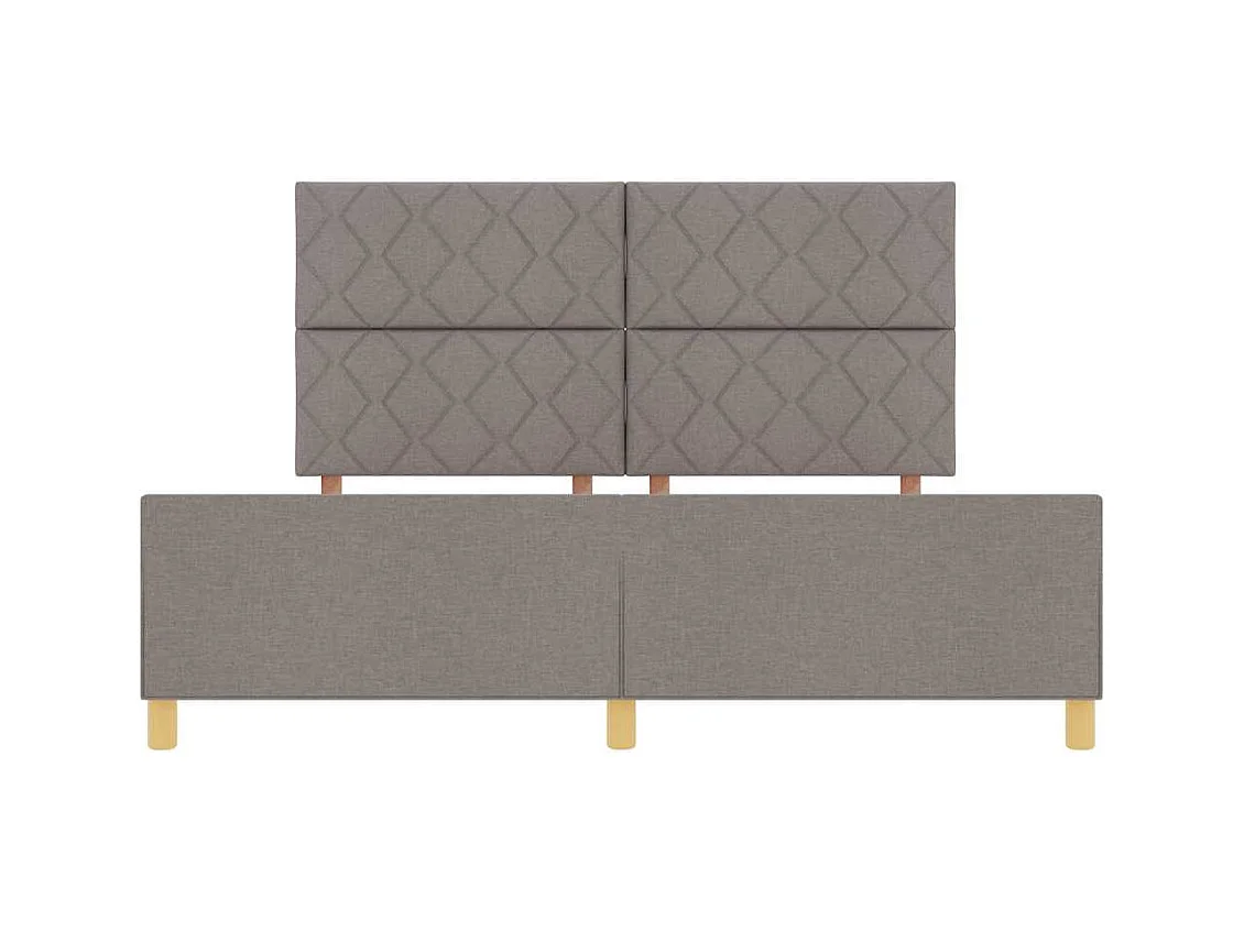 Bettgestell mit Kopfteil Taupe 180 x 200 cm Stoff