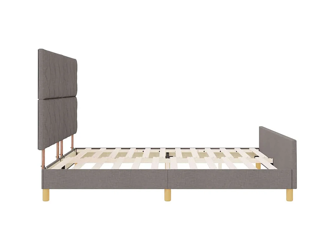 Bettgestell mit Kopfteil Taupe 180 x 200 cm Stoff