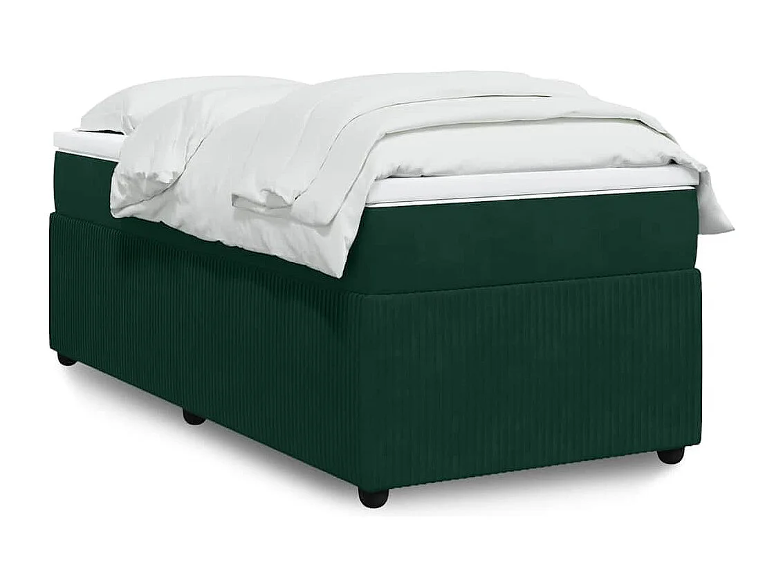 Boxspringbett mit Matratze Dunkelgrün 90x200 cm Samt