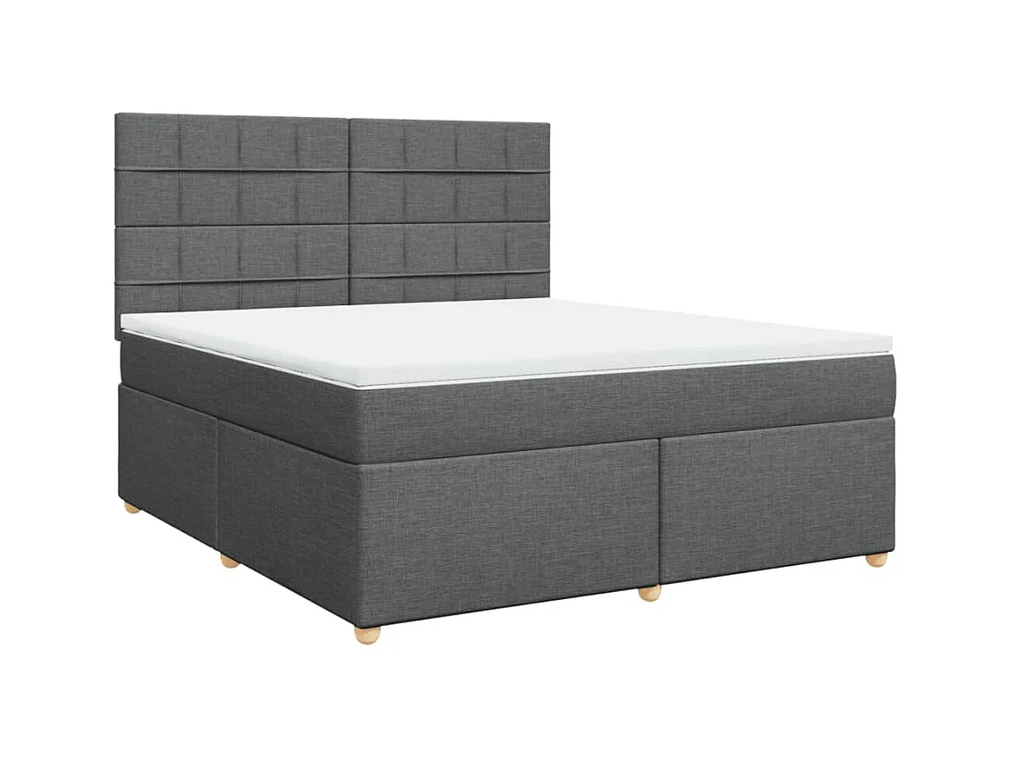 Boxspringbett mit Matratze Dunkelgrau 180x200 cm Stoff