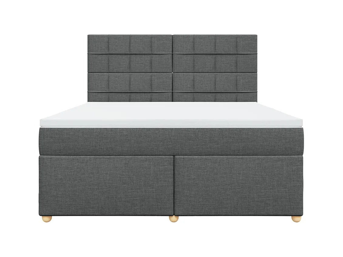 Boxspringbett mit Matratze Dunkelgrau 180x200 cm Stoff