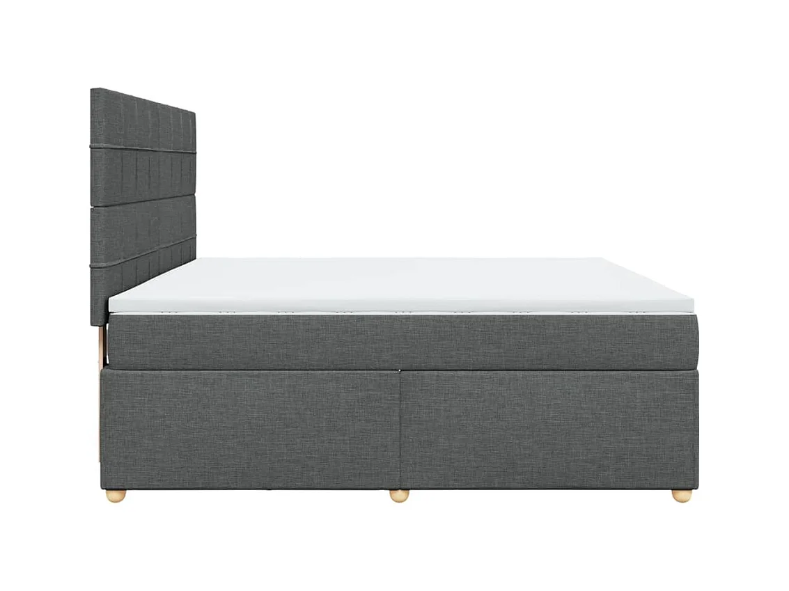 Boxspringbett mit Matratze Dunkelgrau 180x200 cm Stoff