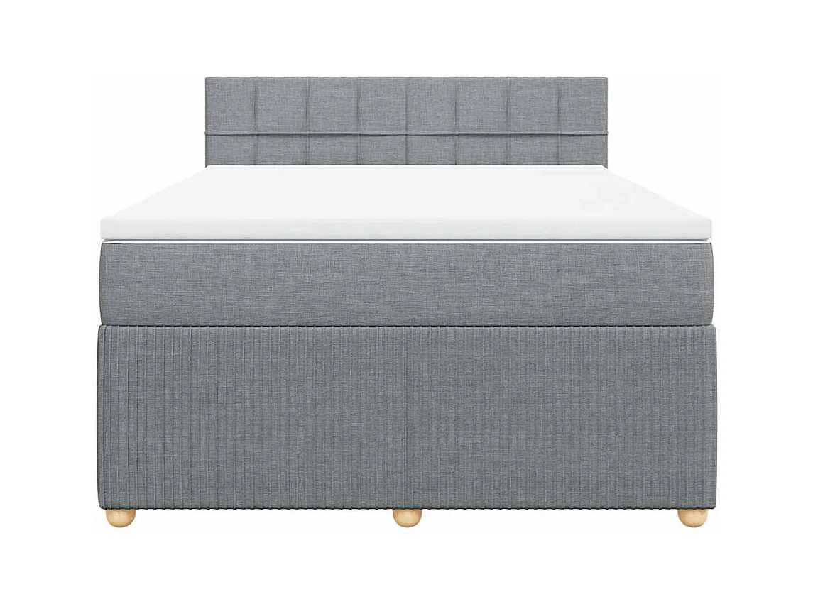 Sommier à lattes de lit avec matelas Gris clair 140x190cm Tissu
