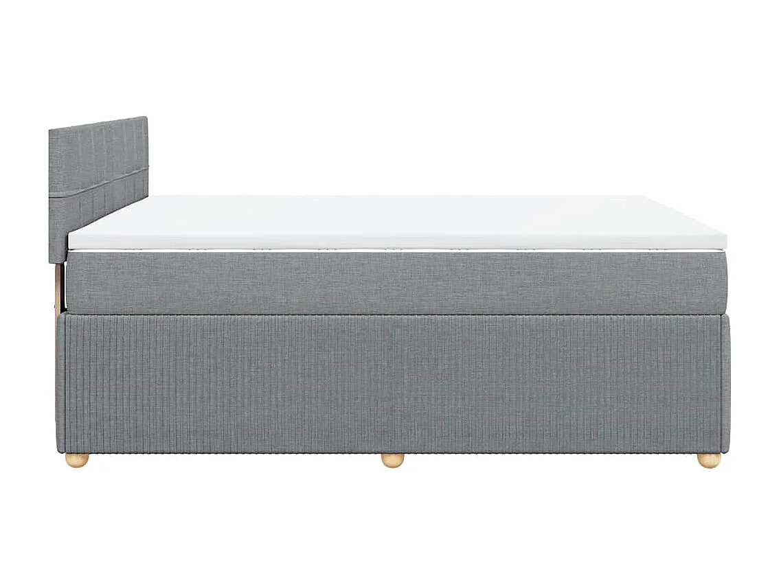 Sommier à lattes de lit avec matelas Gris clair 140x190cm Tissu