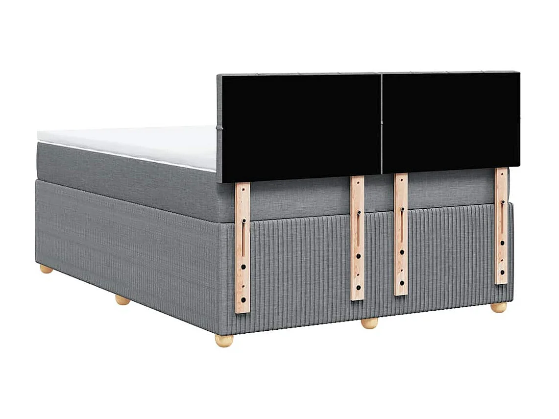 Sommier à lattes de lit avec matelas Gris clair 140x190cm Tissu