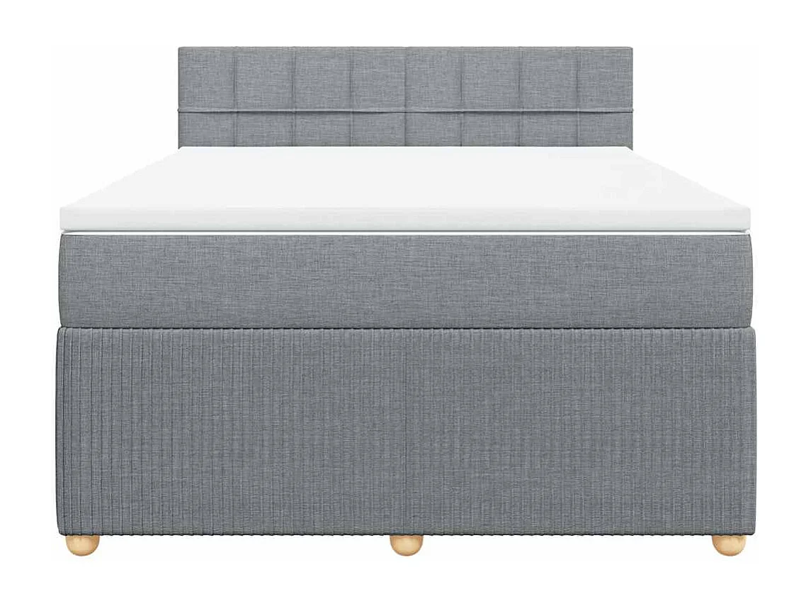 Boxspringbett mit Matratze Hellgrau 140x190 cm Stoff