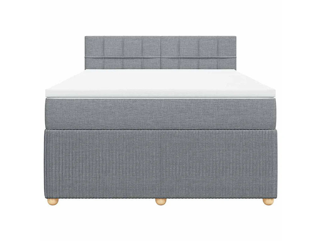 Giroletto a Molle con Materasso Grigio Chiaro 140x190cm Tessuto