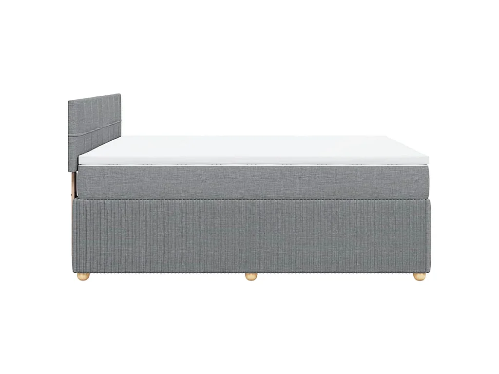 Giroletto a Molle con Materasso Grigio Chiaro 140x190cm Tessuto