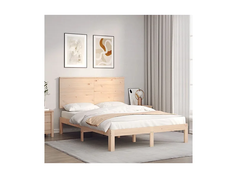 Cadre de lit sans matelas 140x200 cm bois massif de pin