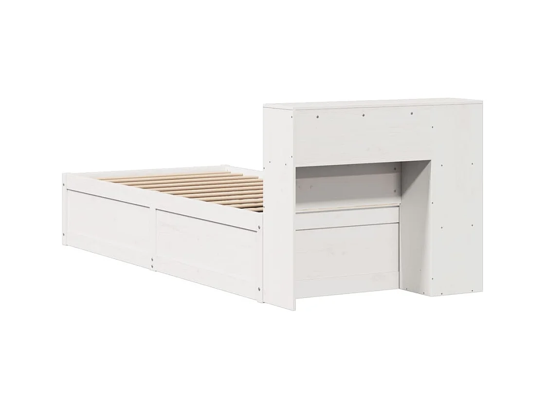 Cadre de lit sans matelas blanc 100x200 cm bois de pin massif
