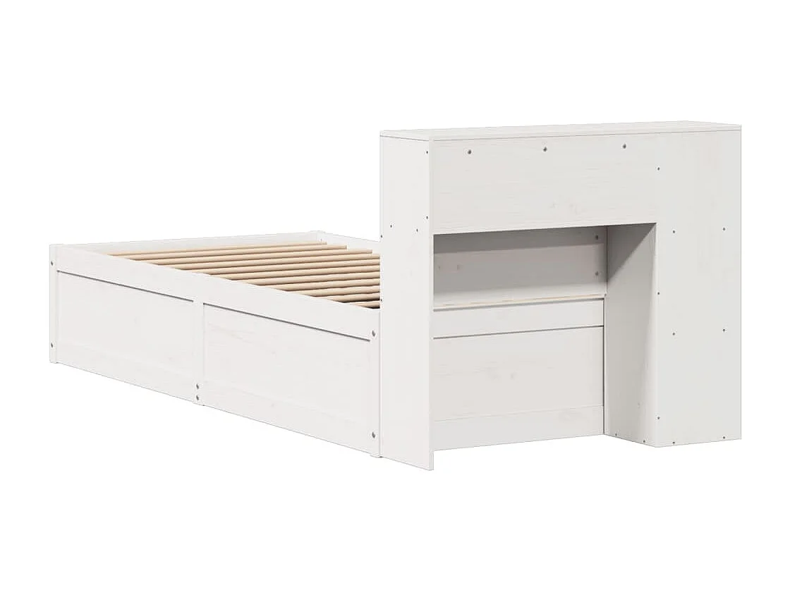 Cadre de lit sans matelas blanc 100x200 cm bois de pin massif