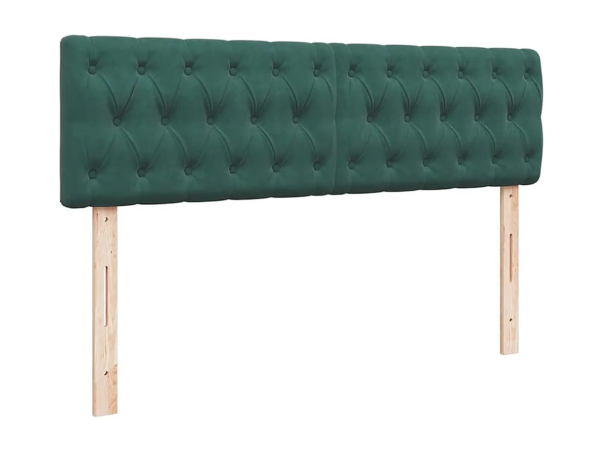 Ottoman-Bett mit Matratze & LEDs Dunkelgrün 140x200 cm Samt