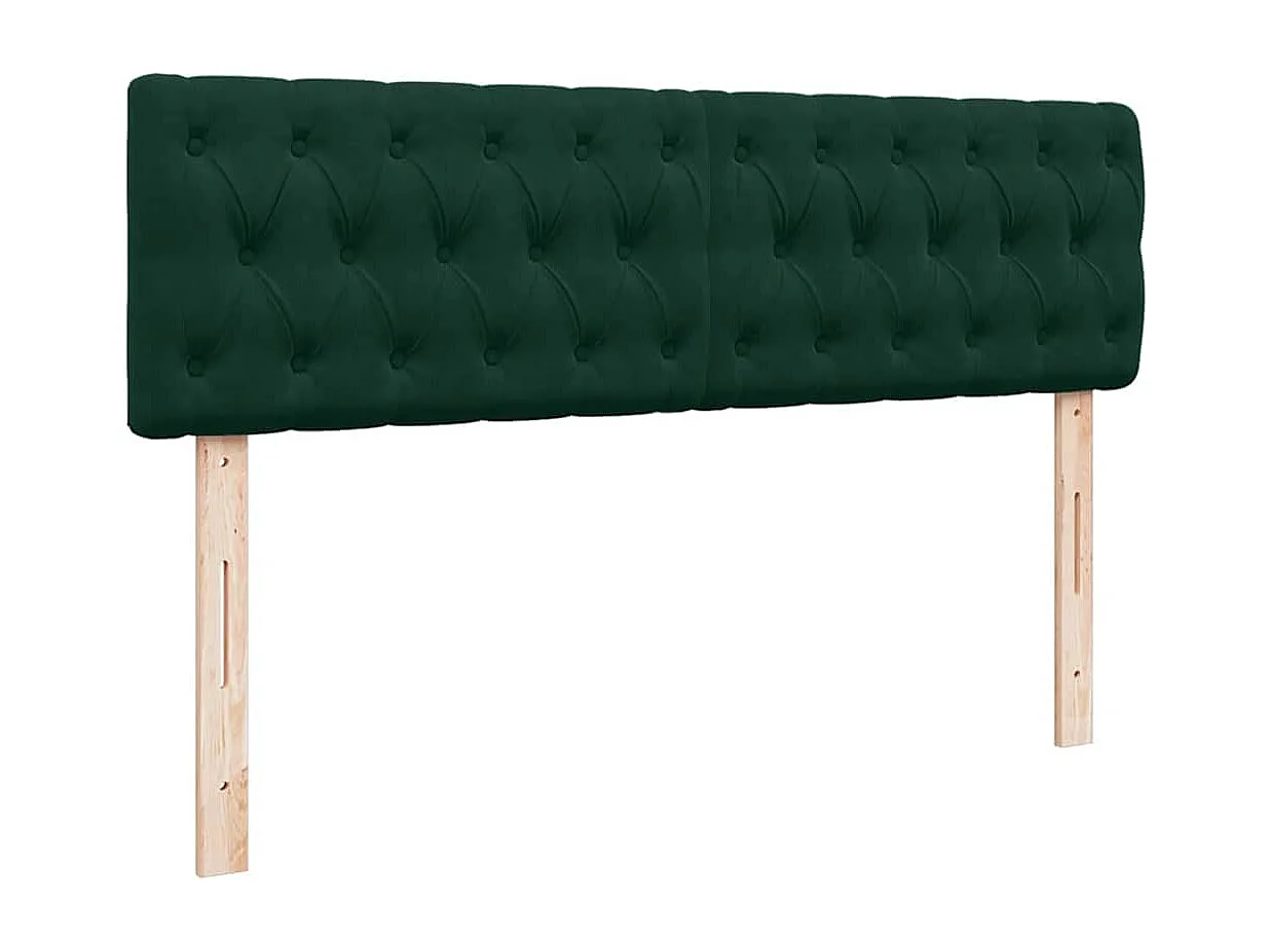 Ottoman-Bett mit Matratze & LEDs Dunkelgrün 140x200 cm Samt