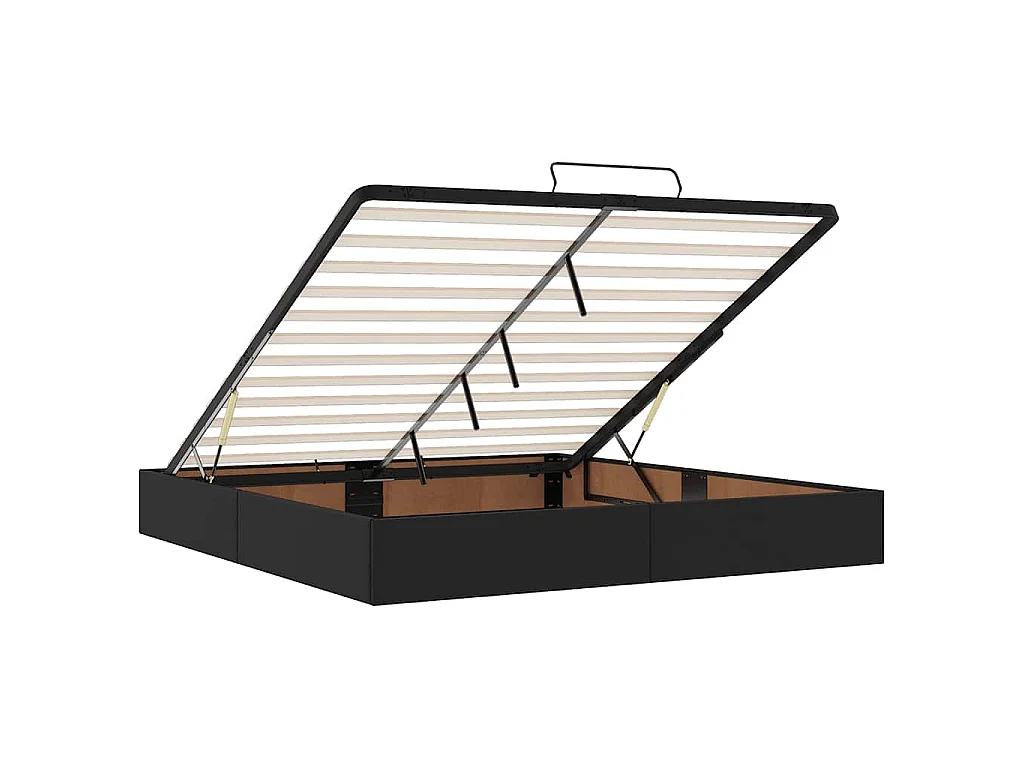 Ottoman bed met matras 160x200cm kunstleer zwart