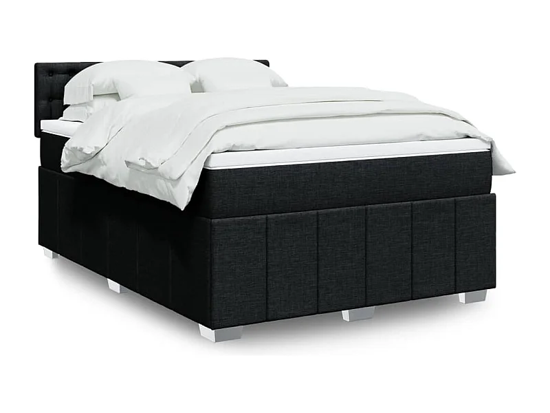Boxspringbett mit Matratze Schwarz 140x190 cm Stoff