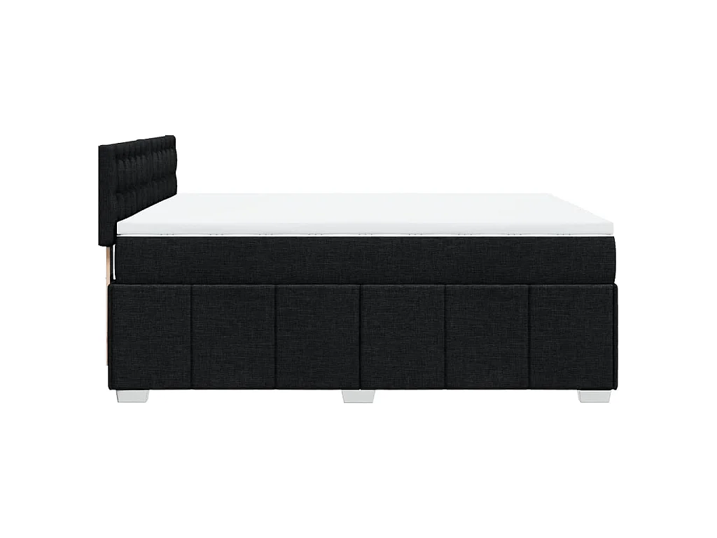 Sommier à lattes de lit avec matelas Noir 140x190 cm Tissu