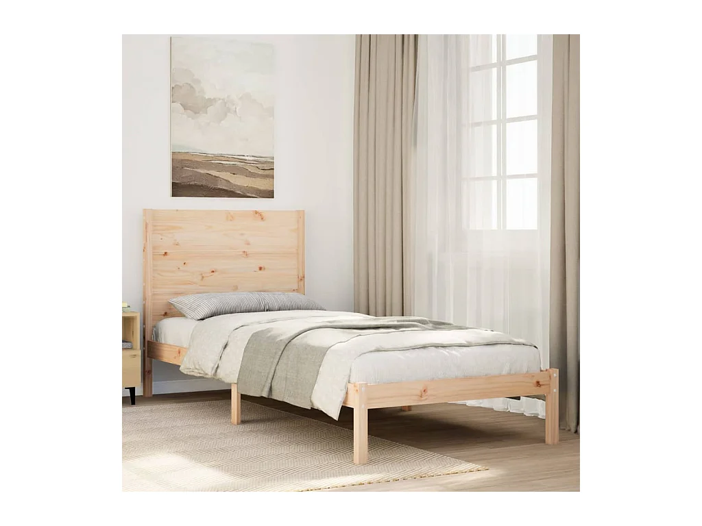 Cadre de lit extra long sans matelas 100x220 cm bois massif