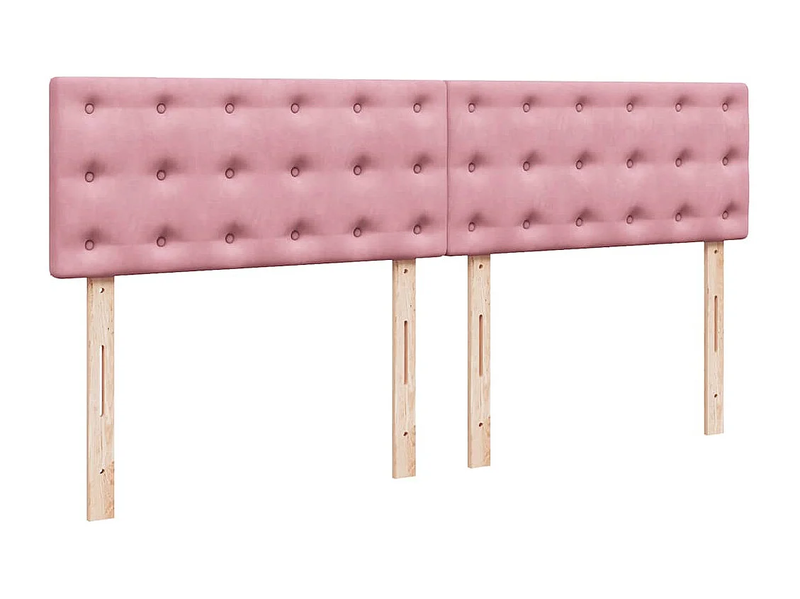 Cadre de lit ottoman avec matelas rose 160x200 cm velours