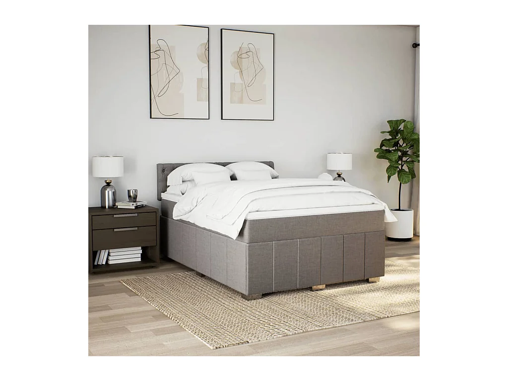 Boxspringbett mit Matratze Taupe 160x200 cm Stoff