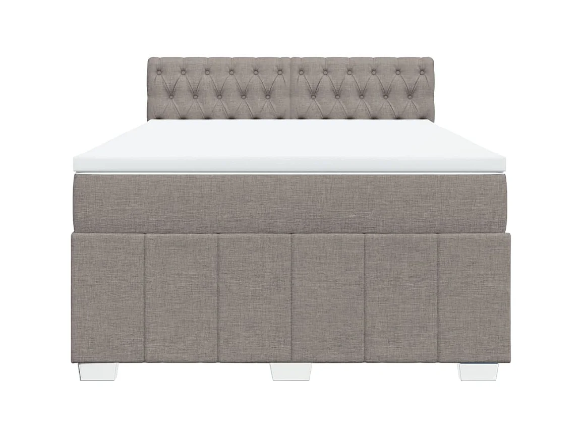 Boxspringbett mit Matratze Taupe 160x200 cm Stoff