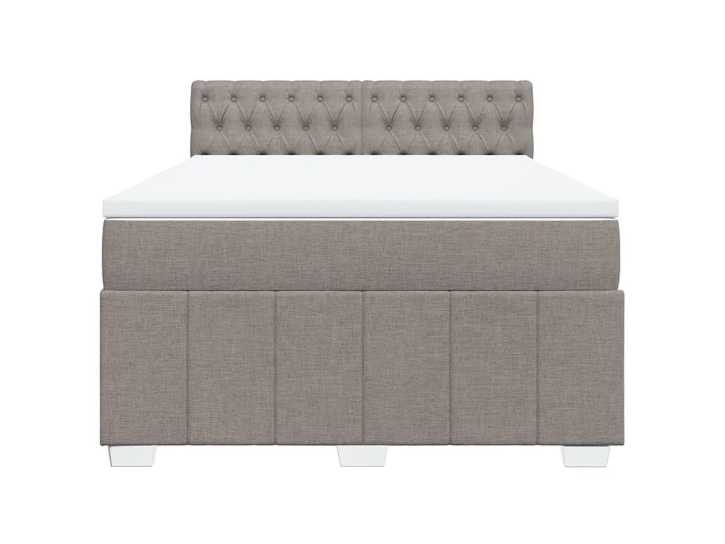 Sommier à lattes de lit avec matelas Taupe 160x200 cm Tissu