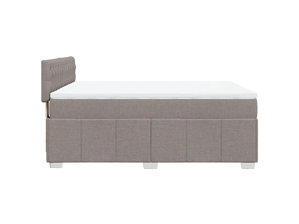 Sommier à lattes de lit avec matelas Taupe 160x200 cm Tissu