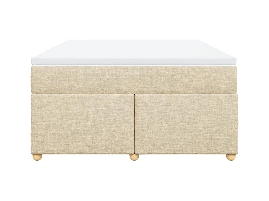 Sommier à lattes de lit avec matelas Crème 140x200 cm Tissu