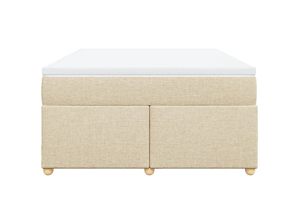 Boxspring met matras stof crèmekleurig 140x200 cm