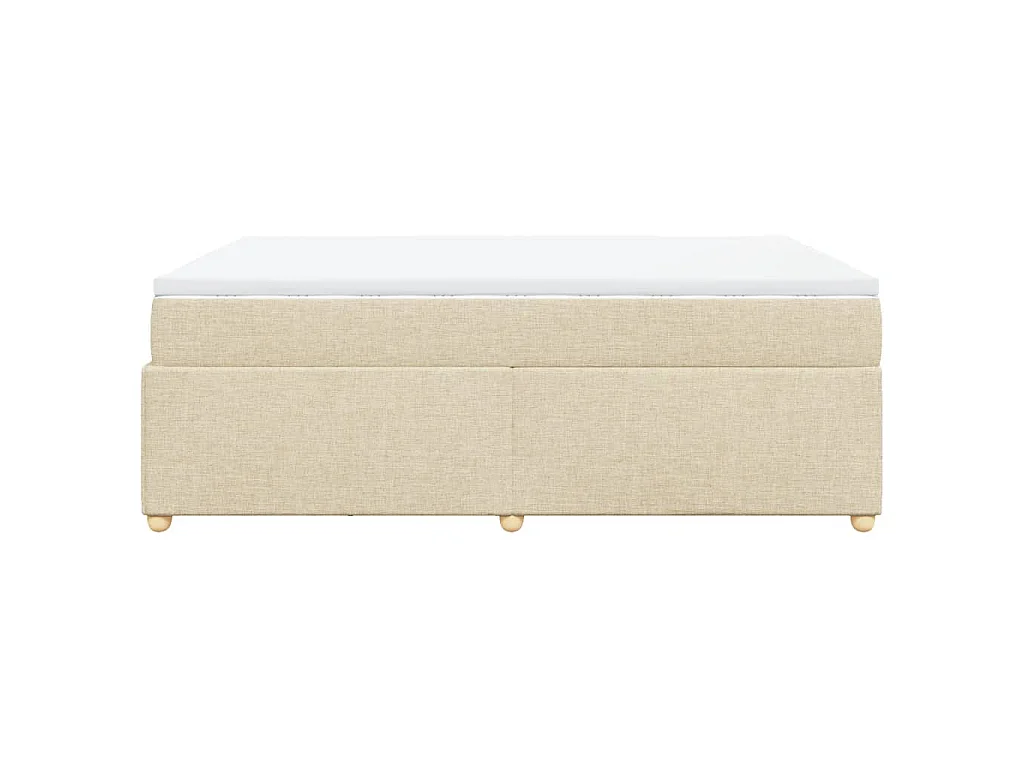 Boxspring met matras stof crèmekleurig 140x200 cm