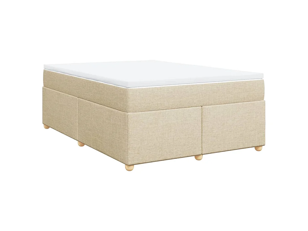 Boxspring met matras stof crèmekleurig 140x200 cm