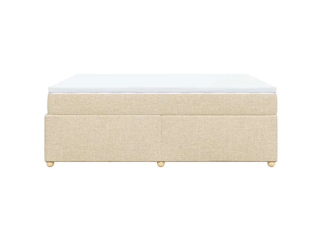 Sommier à lattes de lit avec matelas Crème 140x200 cm Tissu