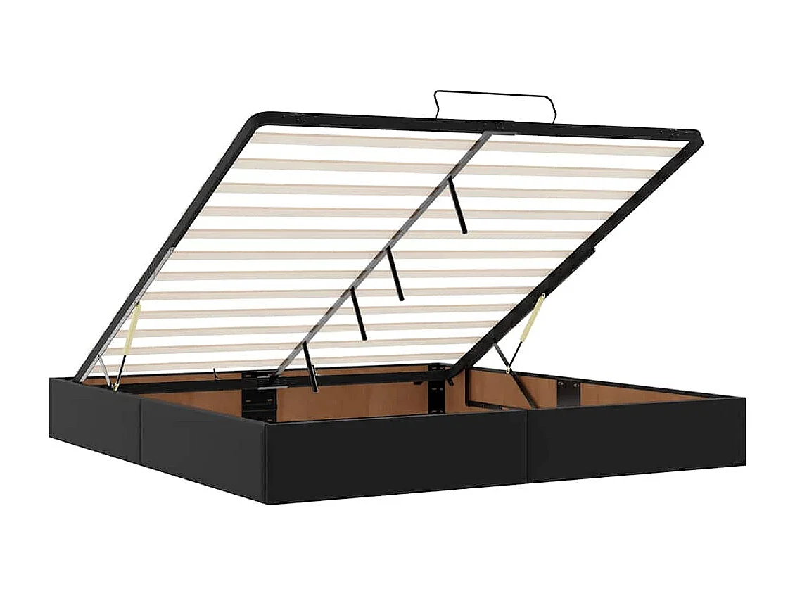 Cadre de lit ottoman sans matelas noir 160x200 cm similicuir