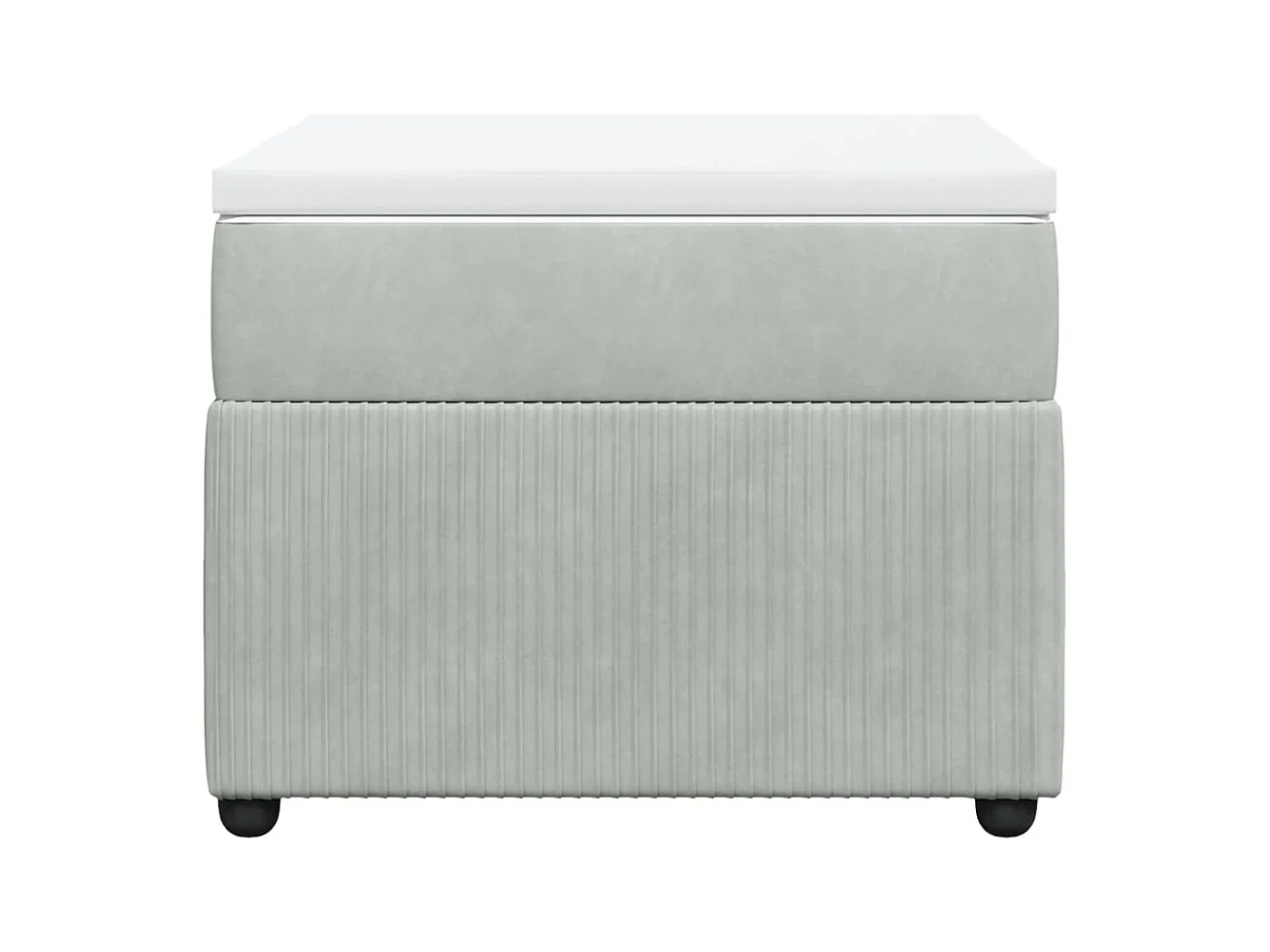 Cama com molas/colchão 90x190 cm veludo cinza-claro