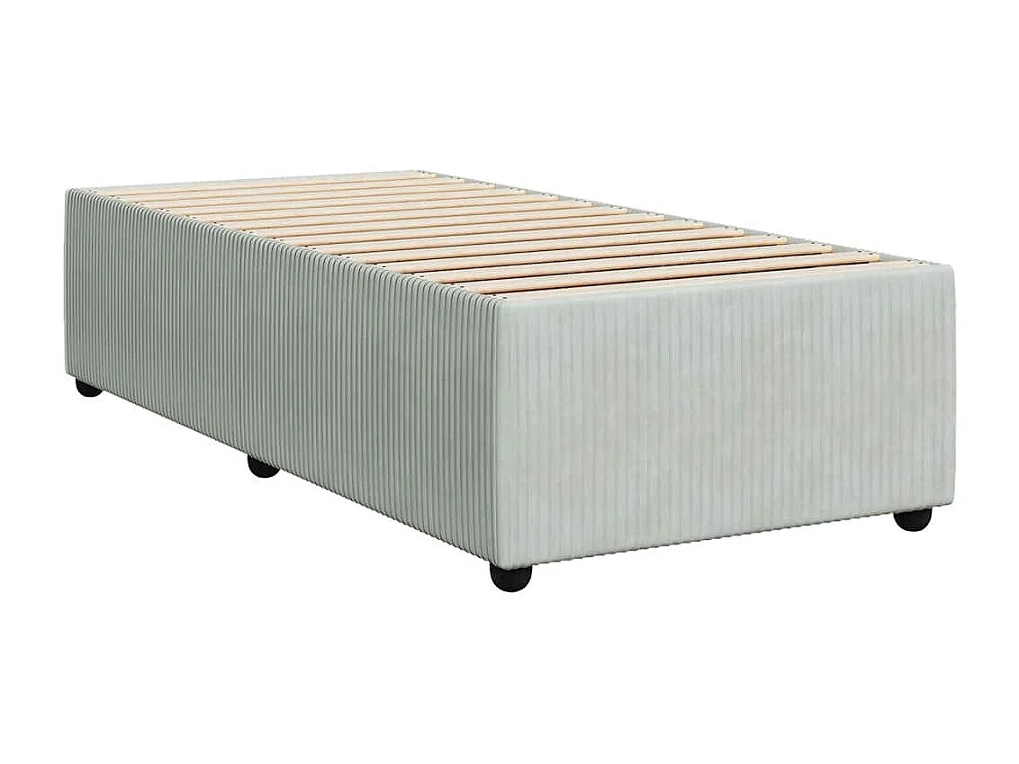 Sommier à lattes de lit et matelas Gris clair 90x190 cm Velours