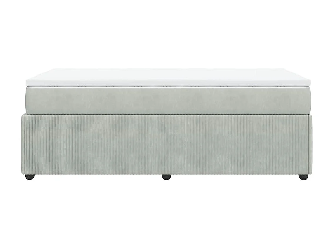 Sommier à lattes de lit et matelas Gris clair 90x190 cm Velours