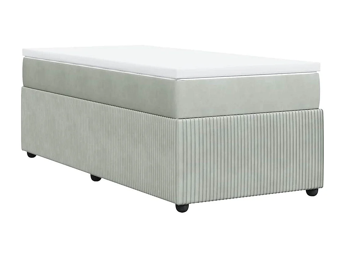Sommier à lattes de lit et matelas Gris clair 90x190 cm Velours