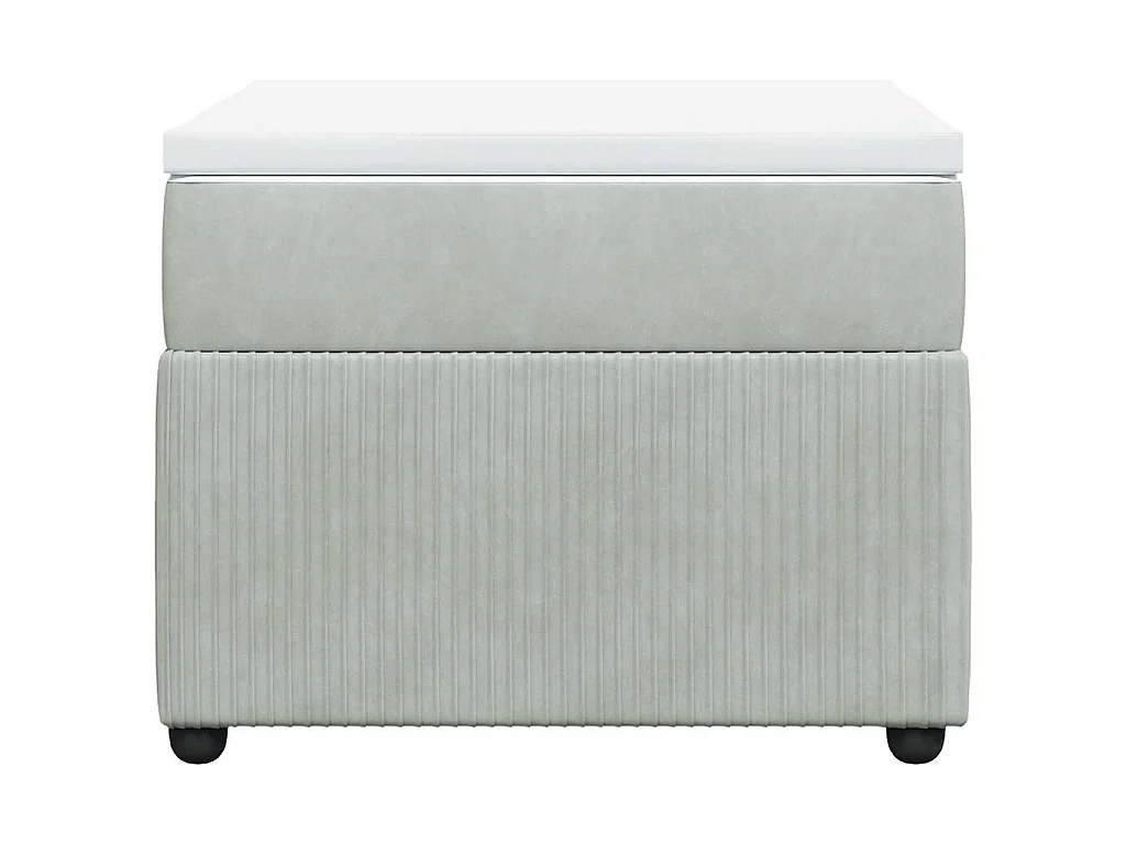 Boxspring met matras fluweel lichtgrijs 90x190 cm