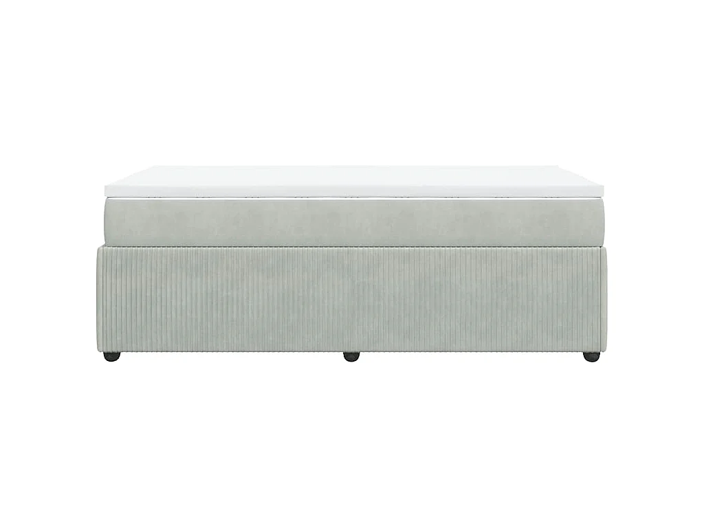 Boxspring met matras fluweel lichtgrijs 90x190 cm