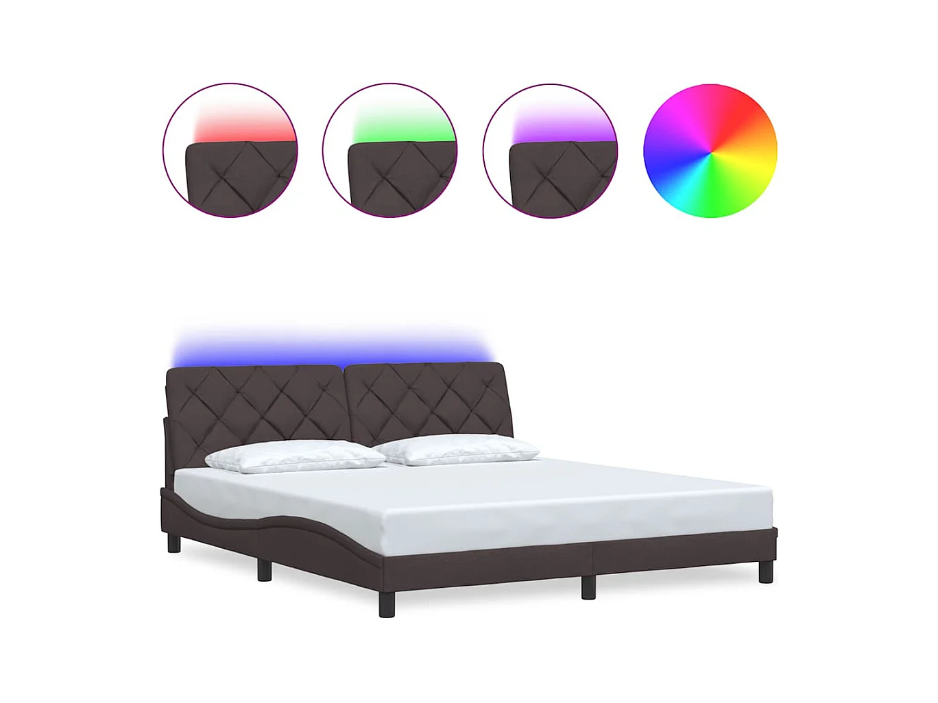 Giroletto con LED senza Materasso 180x200 cm Tessuto