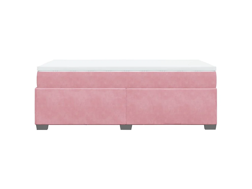 Giroletto a Molle con Materasso Rosa 100x200 cm in Velluto