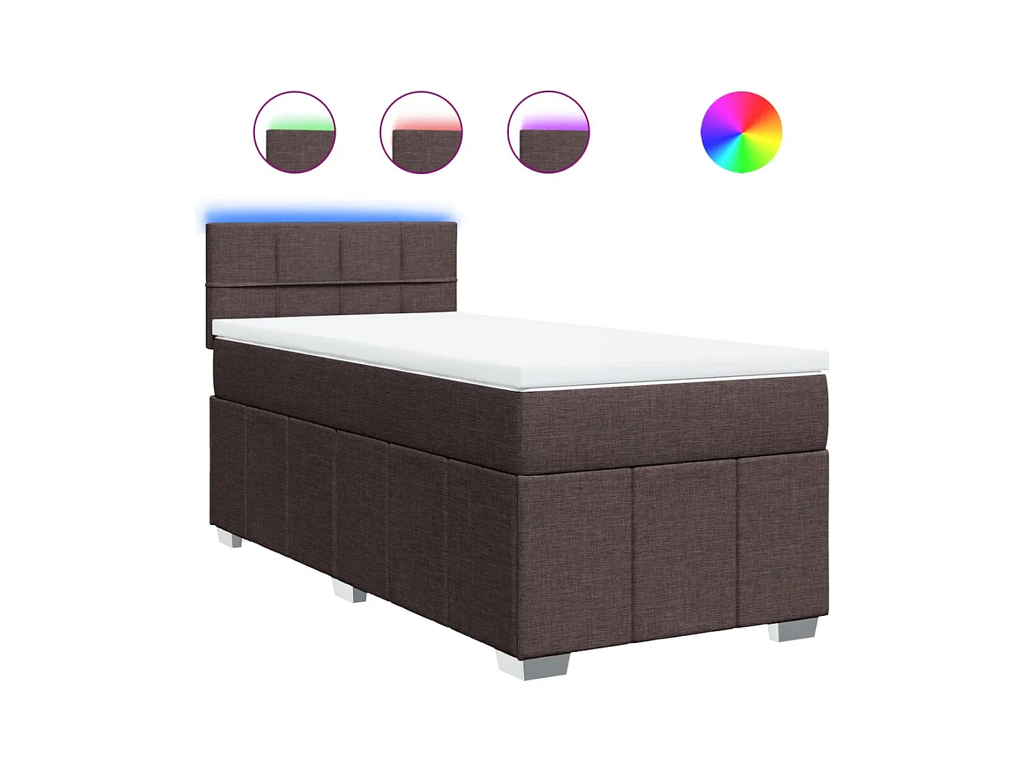 Boxspringbett mit Matratze Dunkelbraun 100x200 cm Stoff