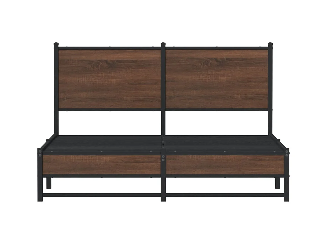 Cadre de lit en métal sans matelas chêne marron 140x200 cm