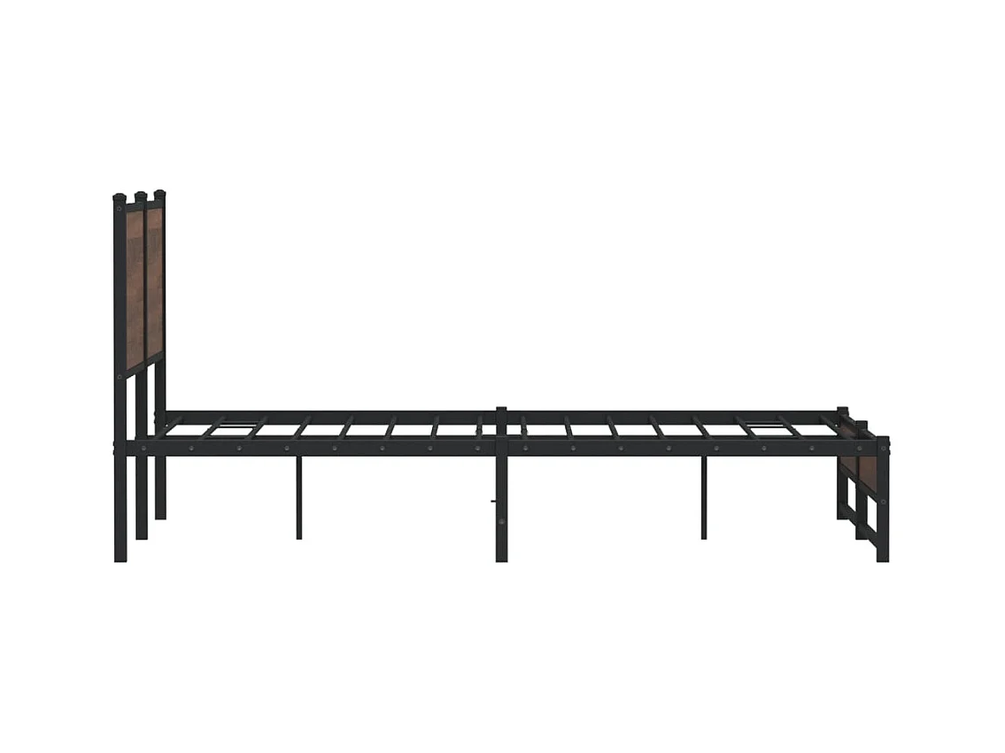 Cadre de lit en métal sans matelas chêne marron 140x200 cm